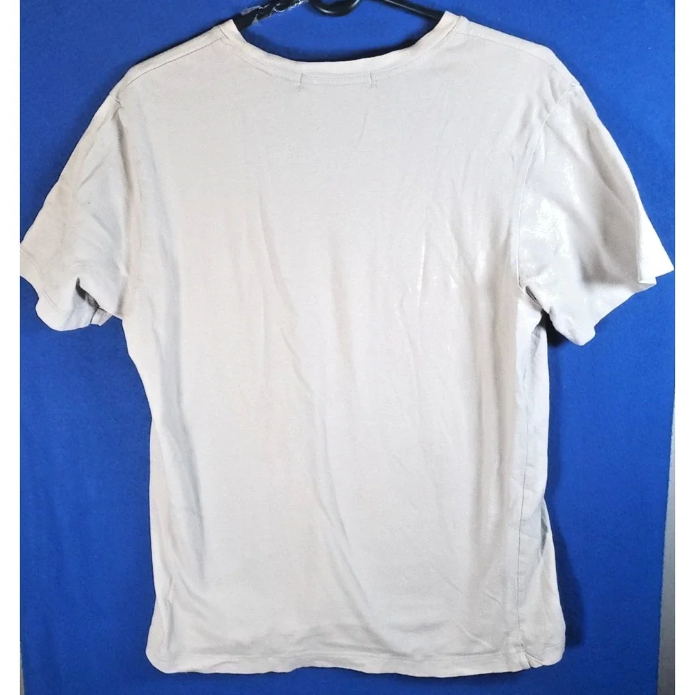 Vintage 90s Banana Republic T-Shirt Mens Medium White Graphic Single Stitch Tee